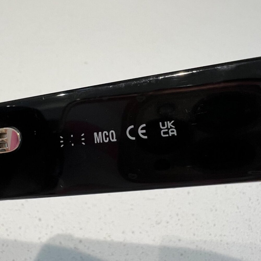McQueen MQ0342S Rectangular Black Sunglasses With Bold Frame - Picture 8 of 12